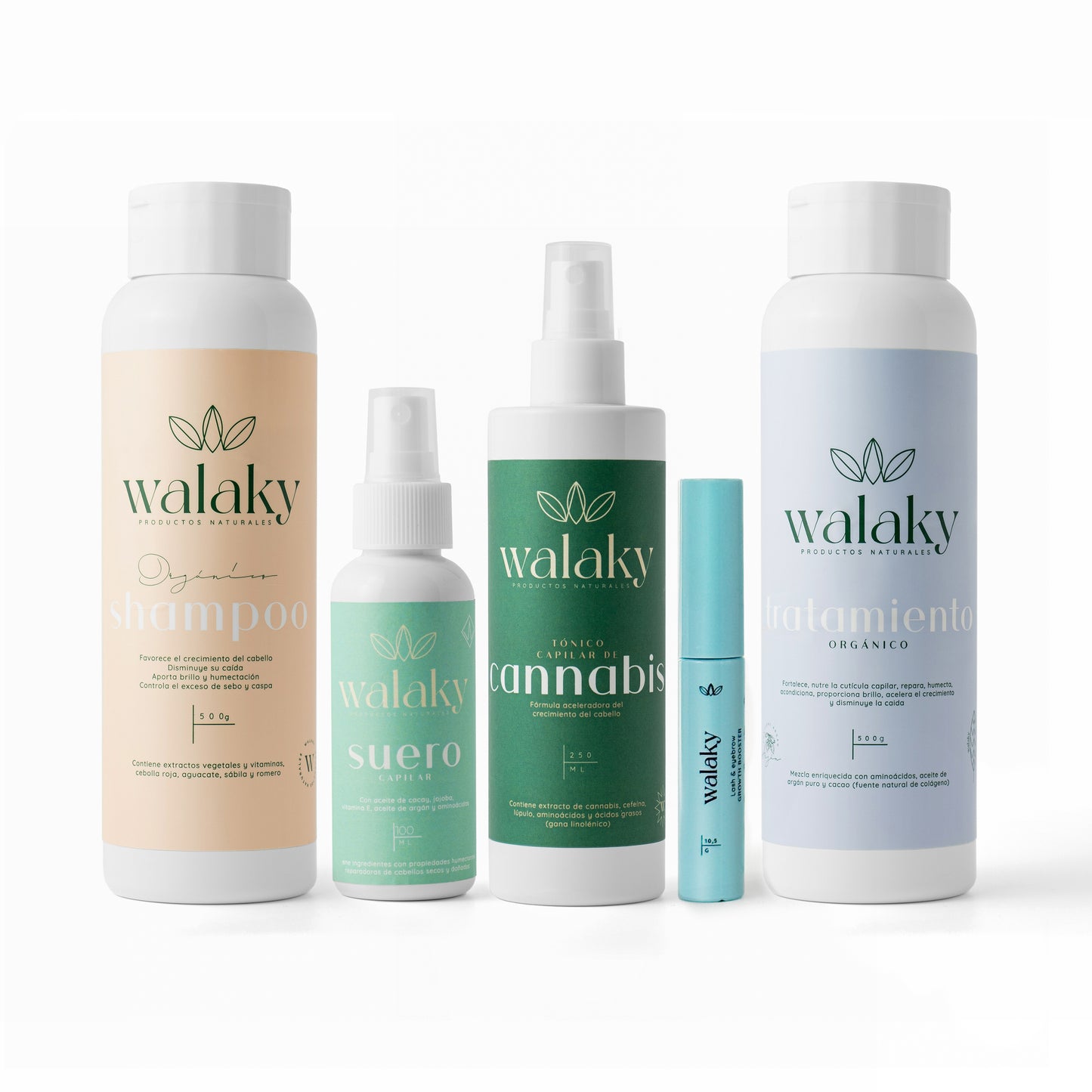 Kit x5 transformacion capilar completa natural y vegana Walaky Colombia