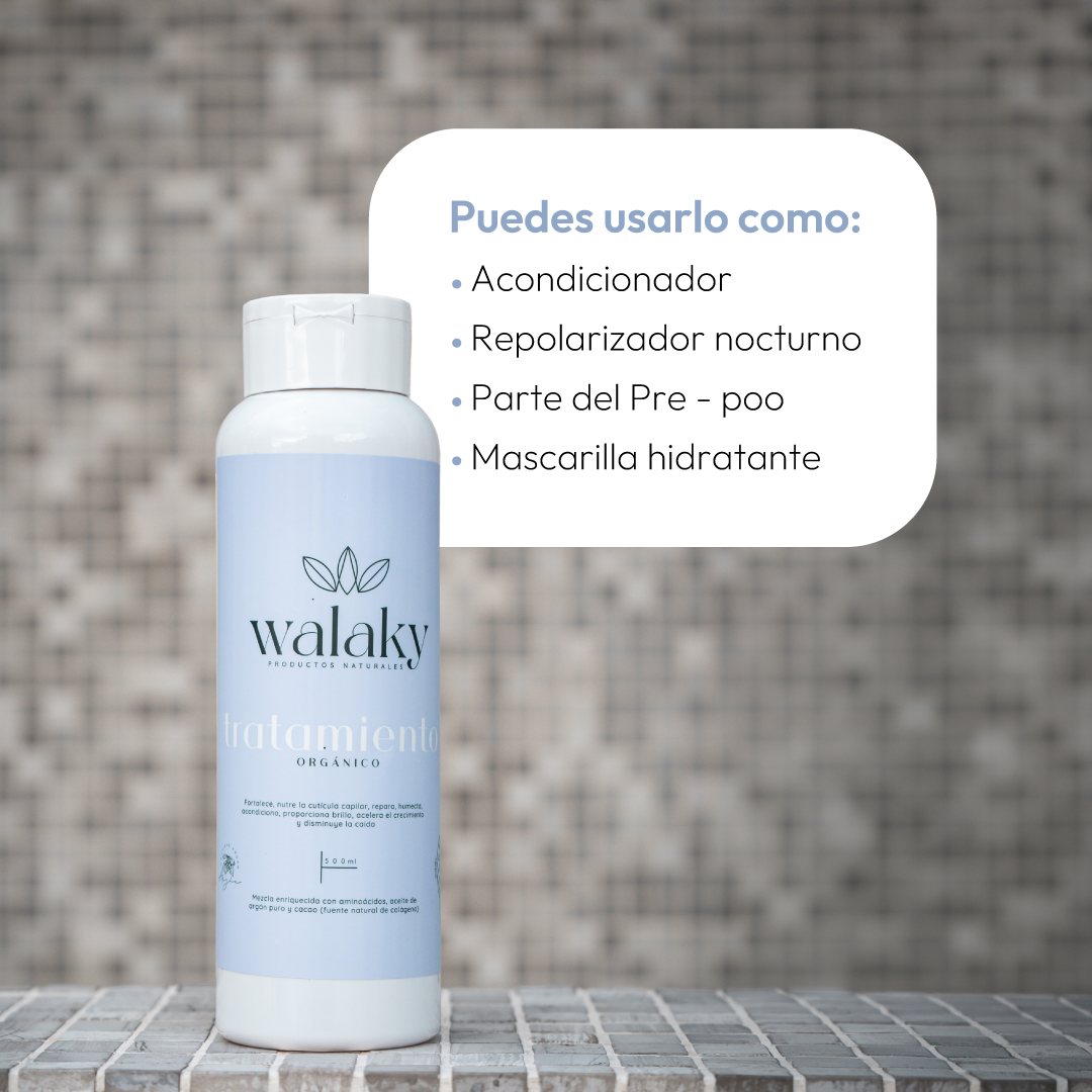 Textura cremosa tratamiento capilar natural Walaky con ingredientes orgánicos